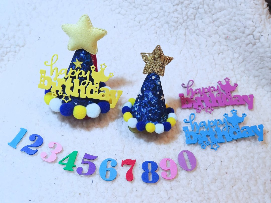 Birthday star 生日之星  宠物生日帽 - 衣/帽 - 棉 蓝色