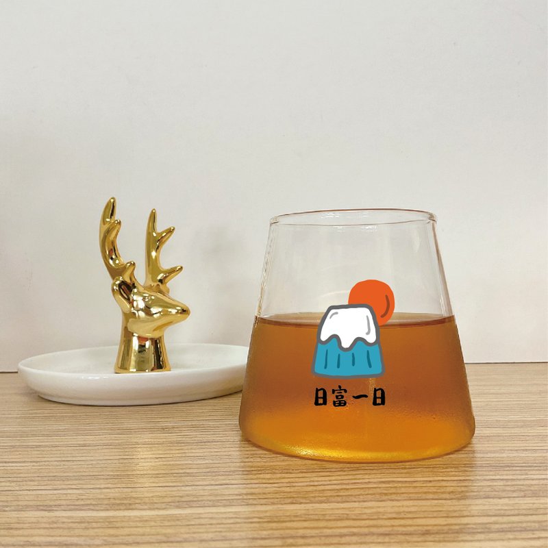 【艾米薇儿 定制化文字】独家富士山质感插画玻璃杯 - 玻璃杯 - 玻璃 