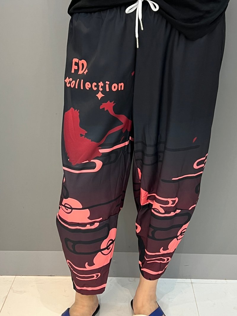 冰感透气形格七分裤 - 中性裤装 - 其他材质 黑色