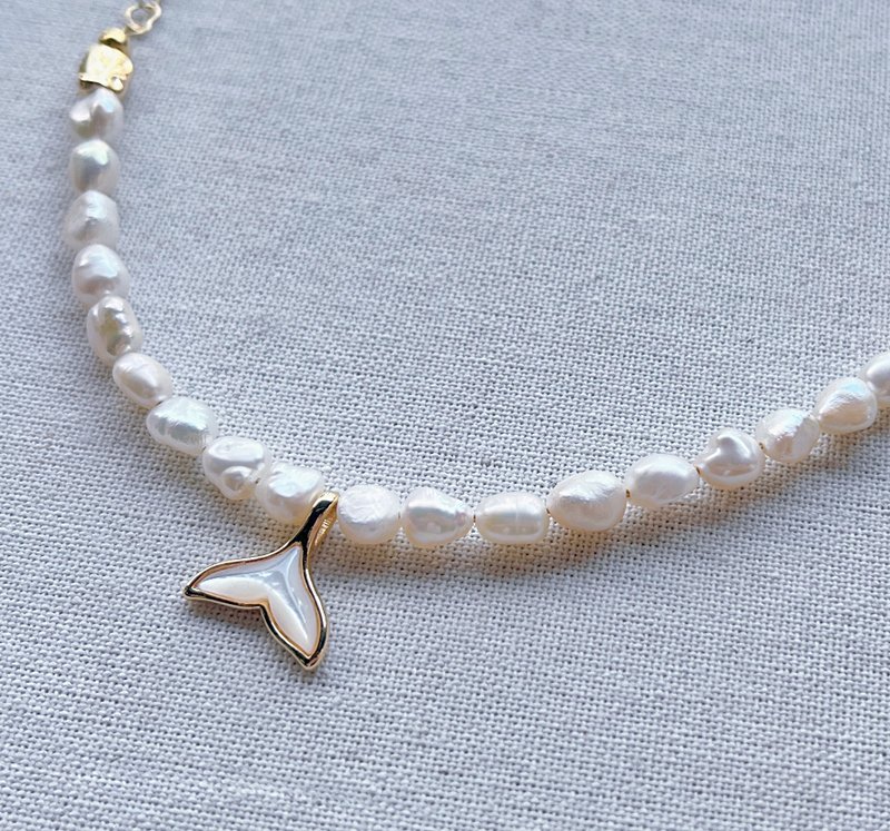 人鱼尾巴珍珠项链 - 项链 - 珍珠 金色