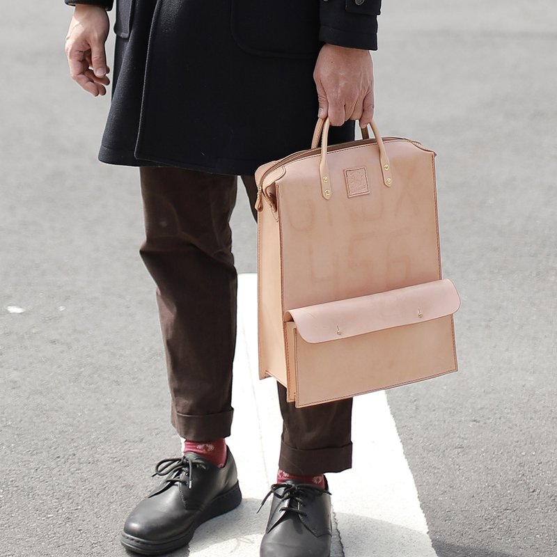 Retro 13寸笔电商务电脑包∣原色植鞣牛皮革∣纯铜五金∣多色 - 电脑包 - 真皮 咖啡色