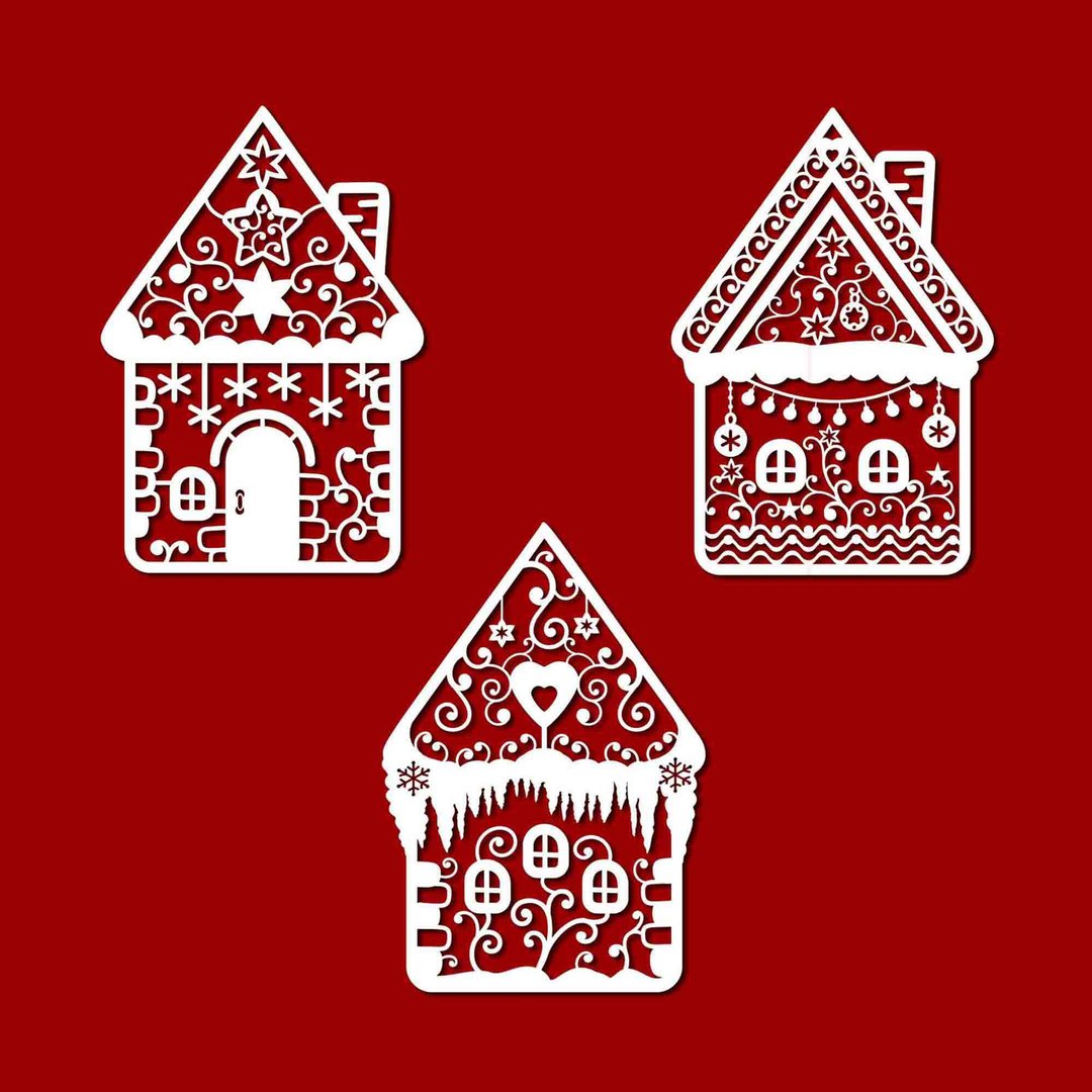 Gingerbread house svg, house template, gingerbread house pdf, house png, Cricut - 图文模板设计 - 其他材质 