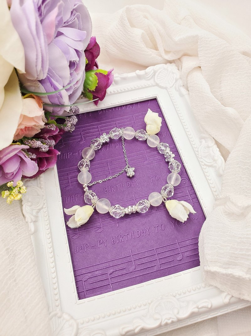 仙气森系白玛瑙手串 - 手链/手环 - 水晶 白色