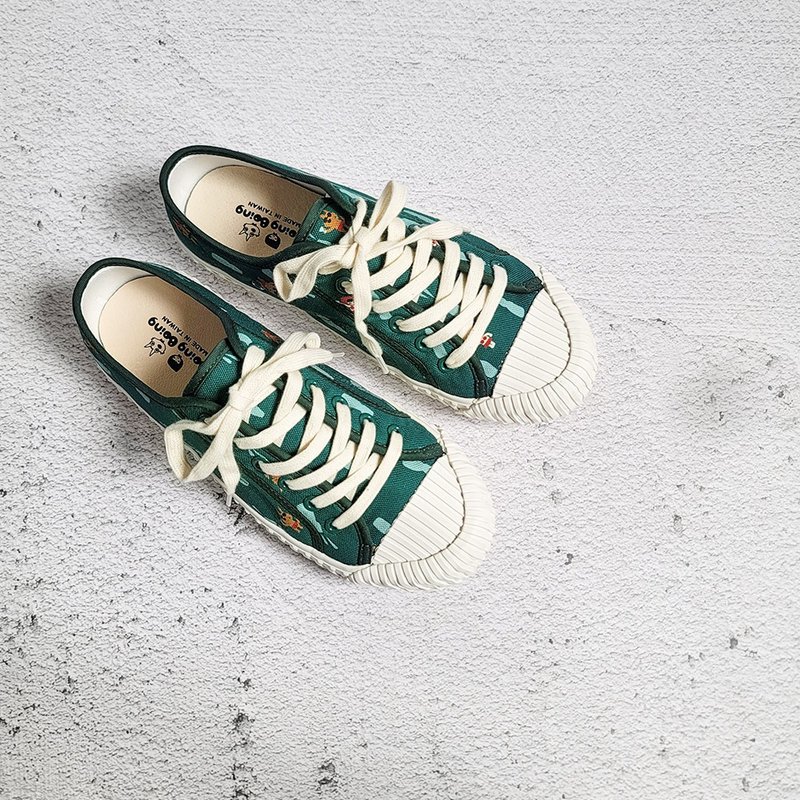 头等舱防泼水 宽楦帆布饼干鞋-弹珠汽水 绿 小红帽与大野狼 女鞋 - 女款休闲鞋 - 棉．麻 绿色