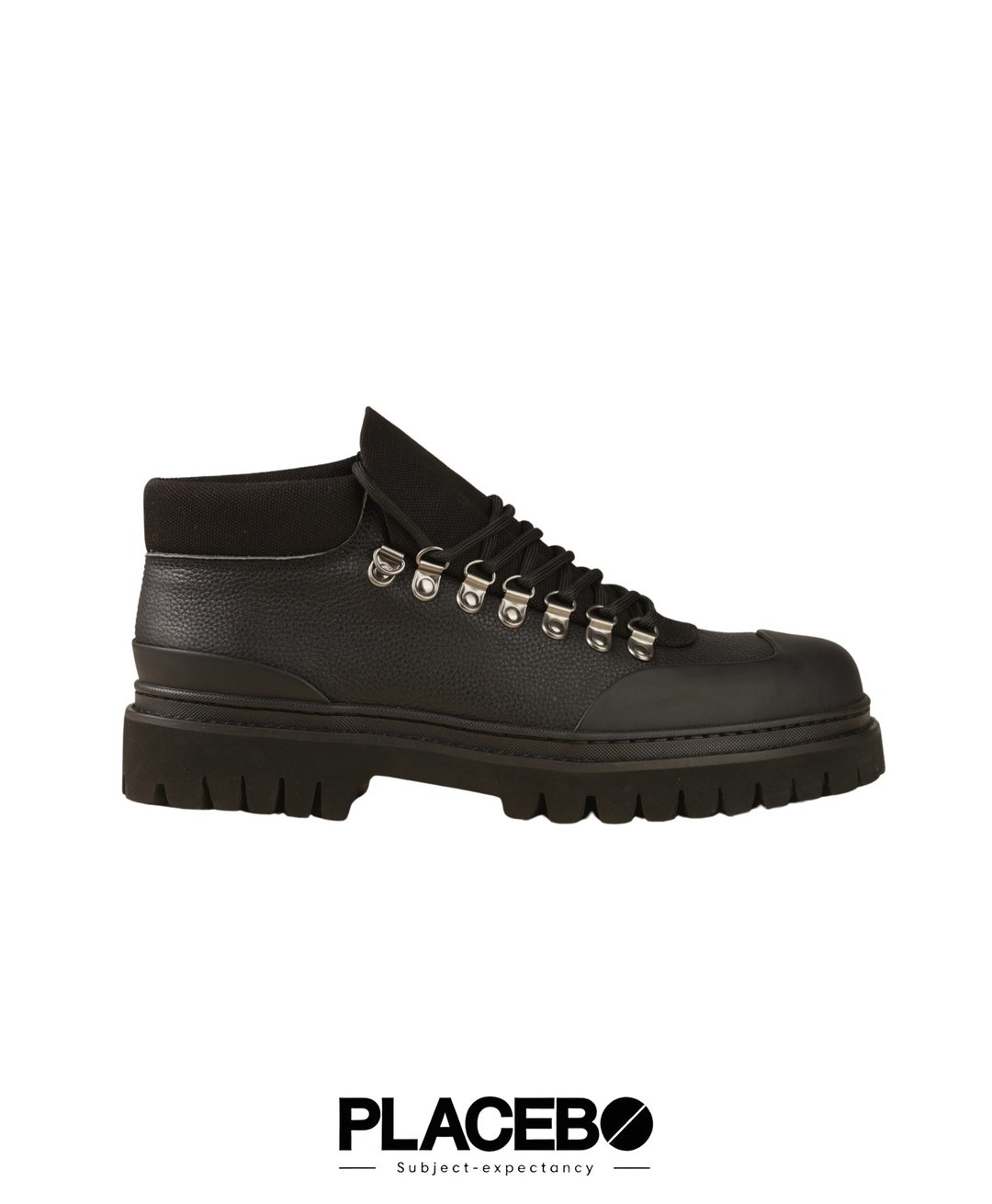 PLACEBO MEN LYCHEE NYLON BOOTS - 男款靴子 - 真皮 黑色