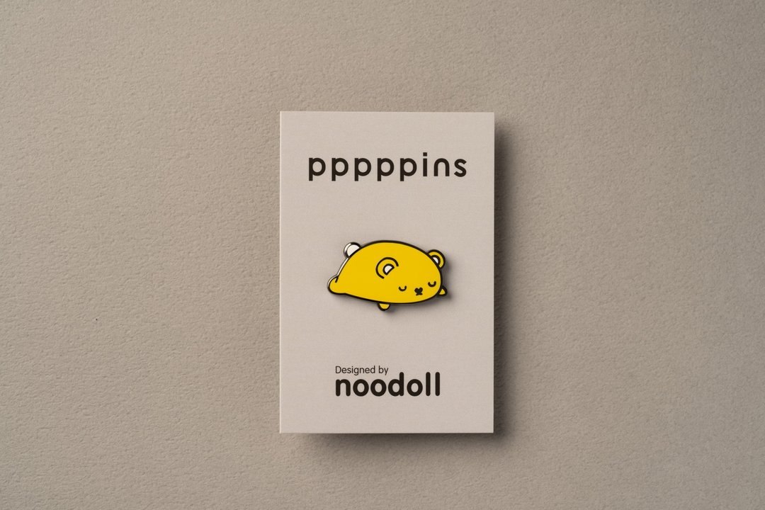 爆米鼠 Noodoll 珐琅别针 - 胸针 - 其他金属 橘色
