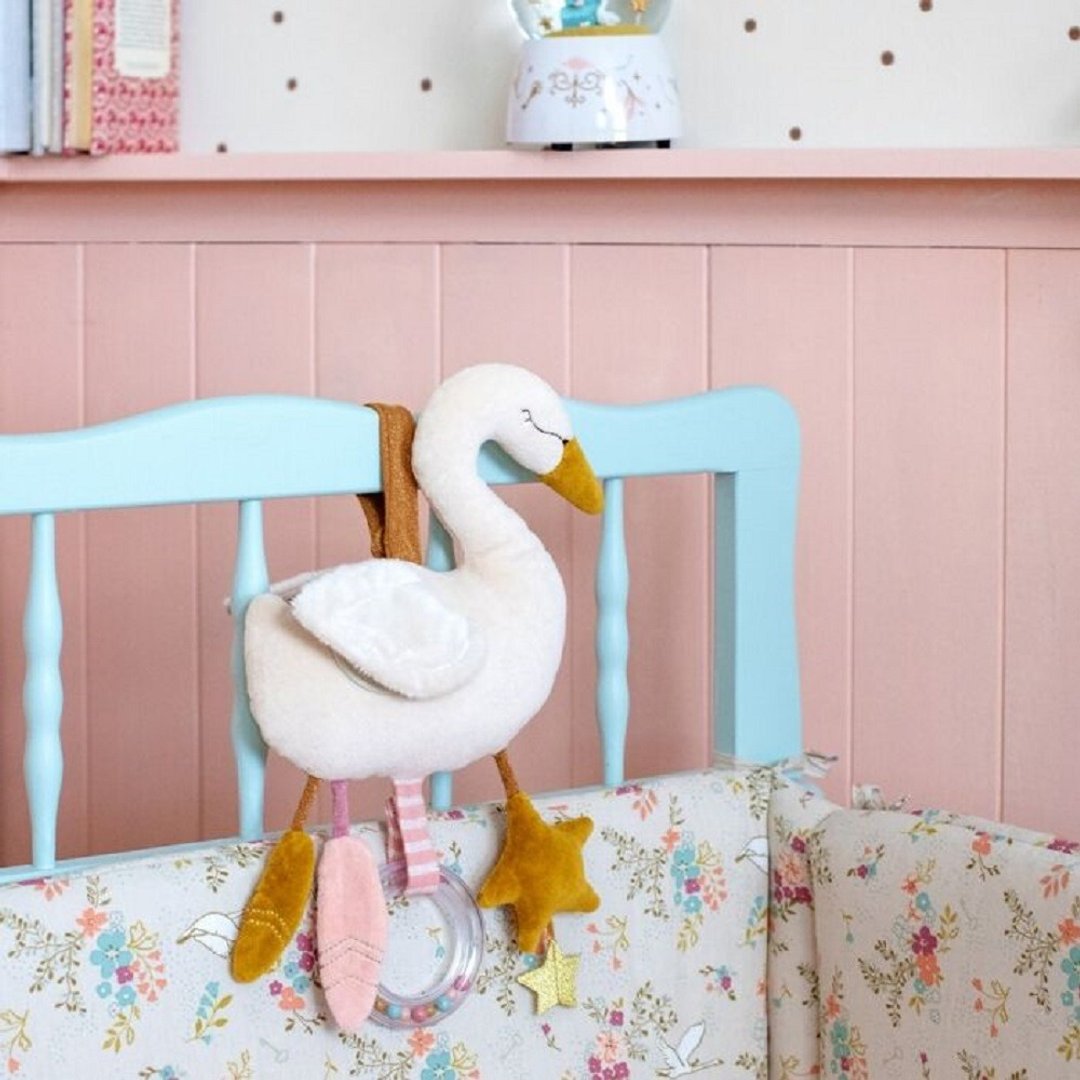 法国 Moulin Roty 小小舞蹈学校系列-天鹅悬挂玩偶 32cm - 玩具/玩偶 - 聚酯纤维 多色
