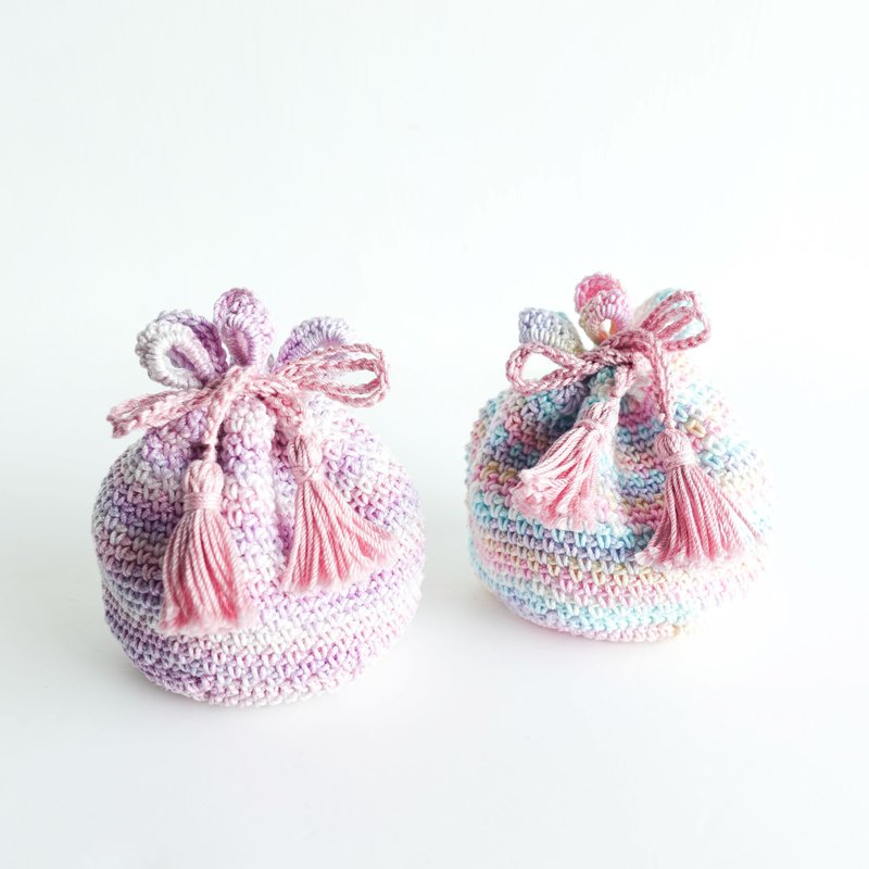 编织花边束口收纳袋 | 索绳袋 - 束口袋双肩包 - 棉．麻 多色