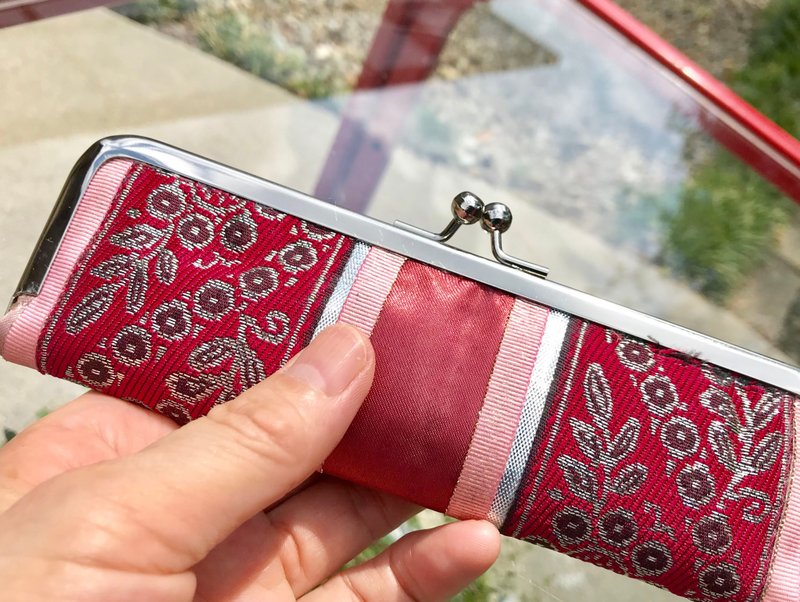 献给都会女子的可分类缎带零钱包No.13 - 零钱包 - 棉．麻 红色