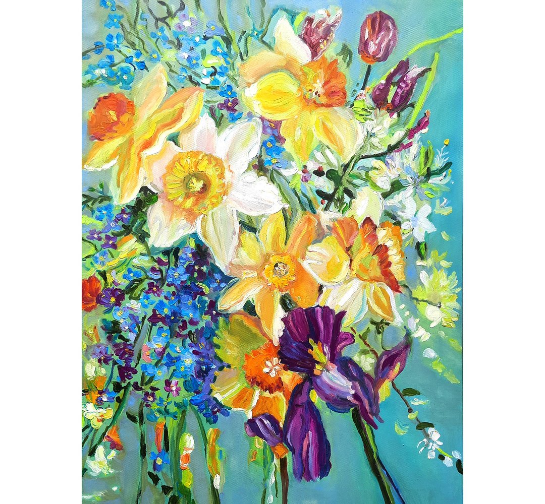 Floral  Art  Painting  Original Oil Art Wall Decor Oil On Canvas - 墙贴/壁贴 - 其他材质 绿色