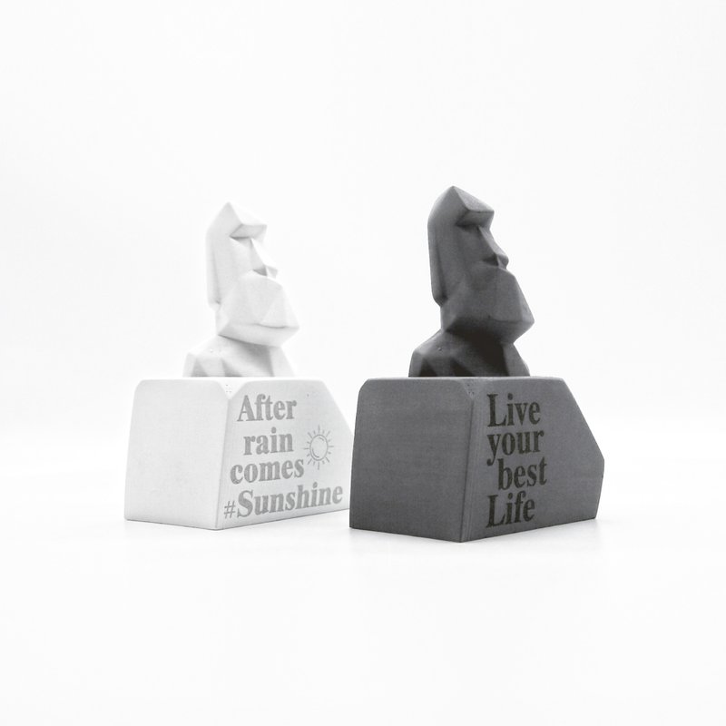 【定制化礼物】Cuddle MOAI Aroma stone I 手作扩香 I 附精油 － - 香薰/精油/线香 - 水泥 灰色