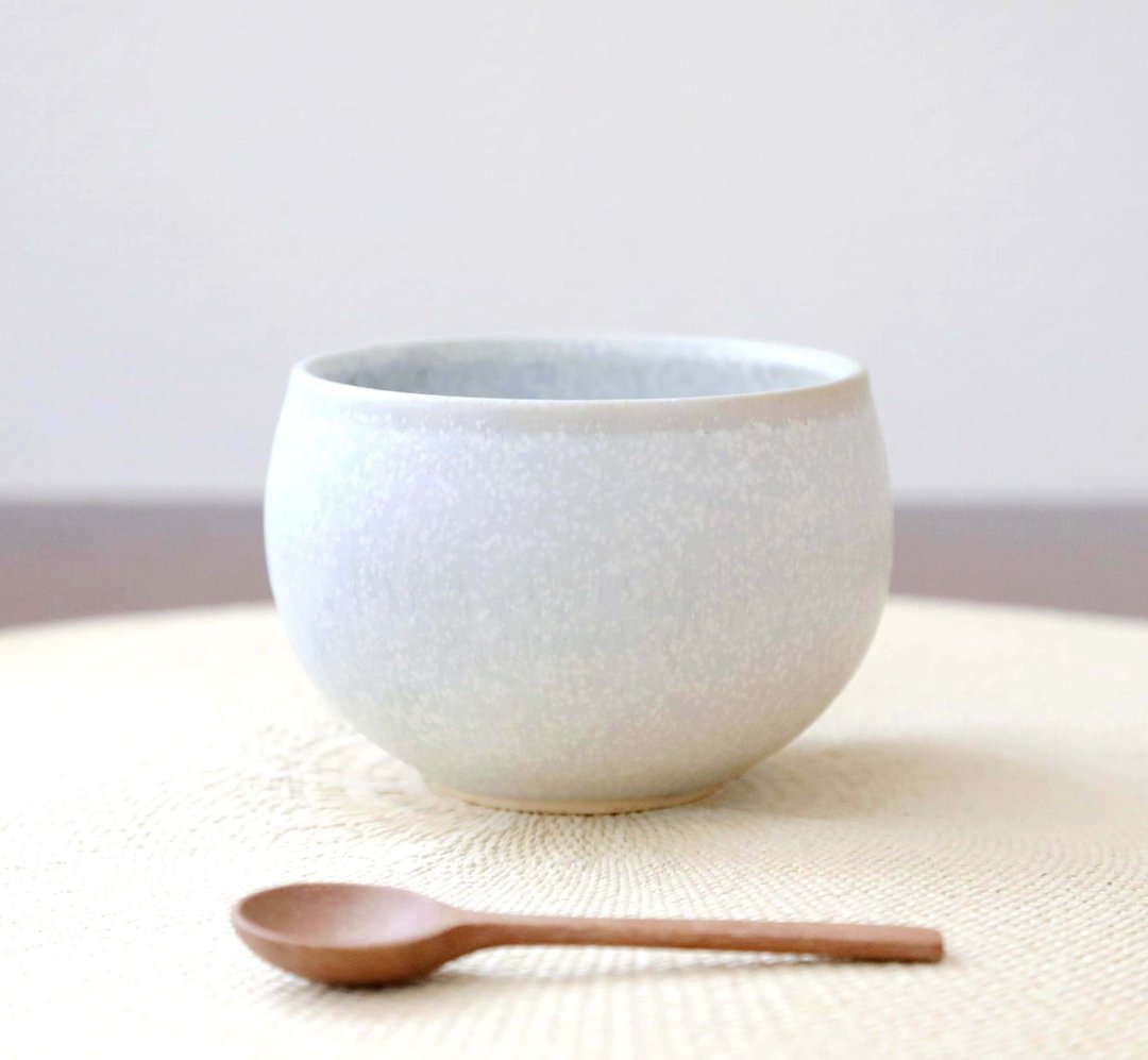 雪白结晶釉汤杯 - 碗 - 陶 白色