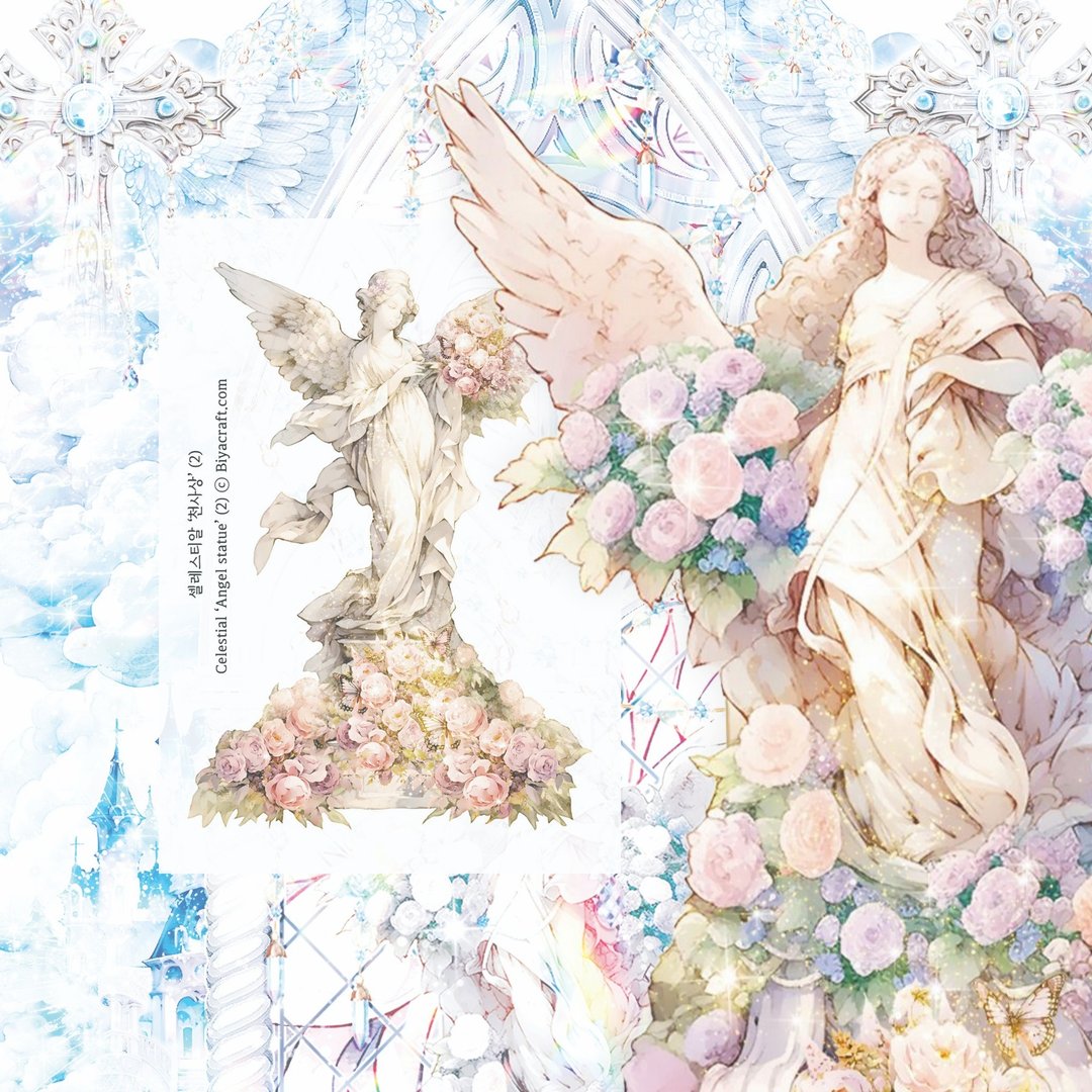 Celestial，天使雕像 - 贴纸 - 纸 多色