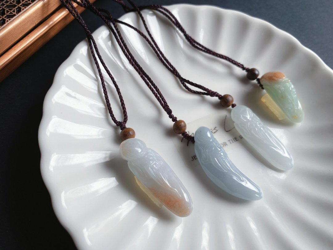 天然缅甸玉翡翠 寿翁 祝寿 礼物 项链 玉牌 jadeite 长辈礼 - 项链 - 玉石 绿色