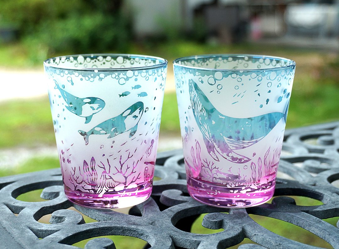 海神之潮汐隆隆声【钴色】 - 玻璃杯 - 玻璃 蓝色