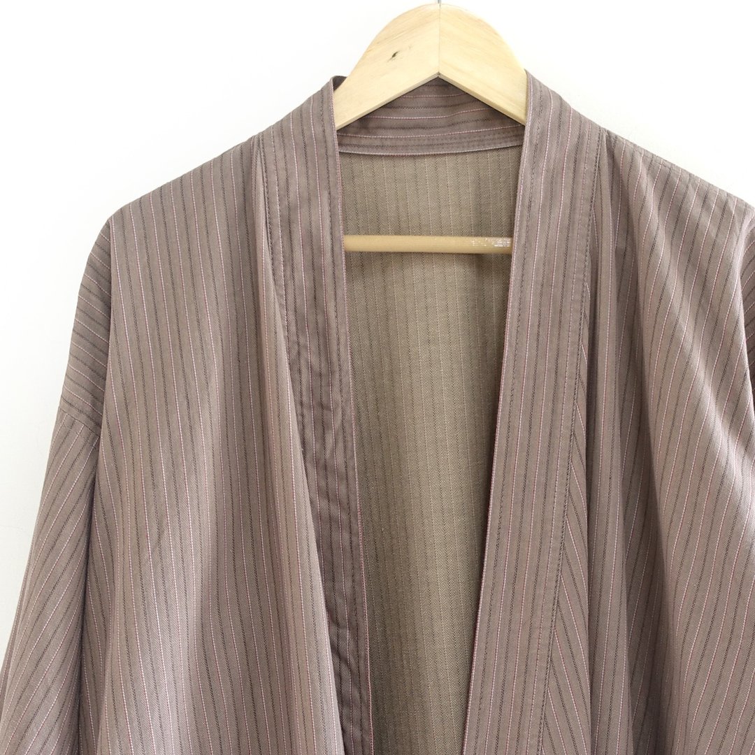 │Slowly│日本古董-轻和服长版外套P7│古着.vintage.复古.文艺. - 男装外套 - 其他材质 卡其色