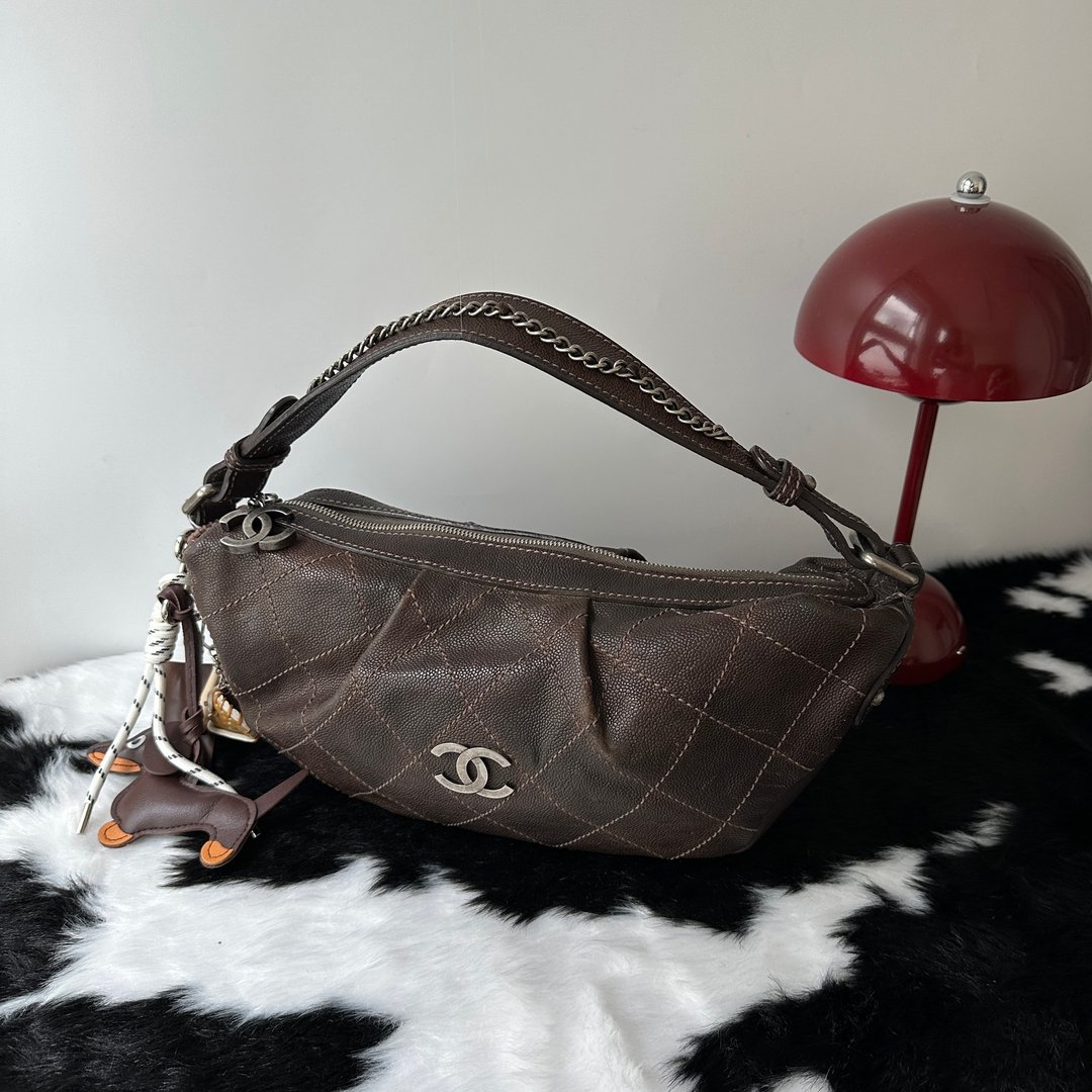 中古包 CHANEL 香奈儿 肩背包 - 侧背包/斜挎包 - 真皮 咖啡色