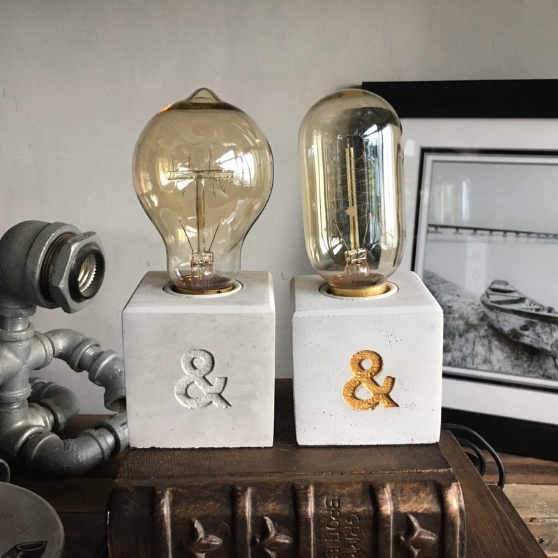 曙MUSE 爱与和平水泥桌灯 LED灯 钨丝灯泡 USB灯  摆设 礼物 - 灯具/灯饰 - 水泥 灰色