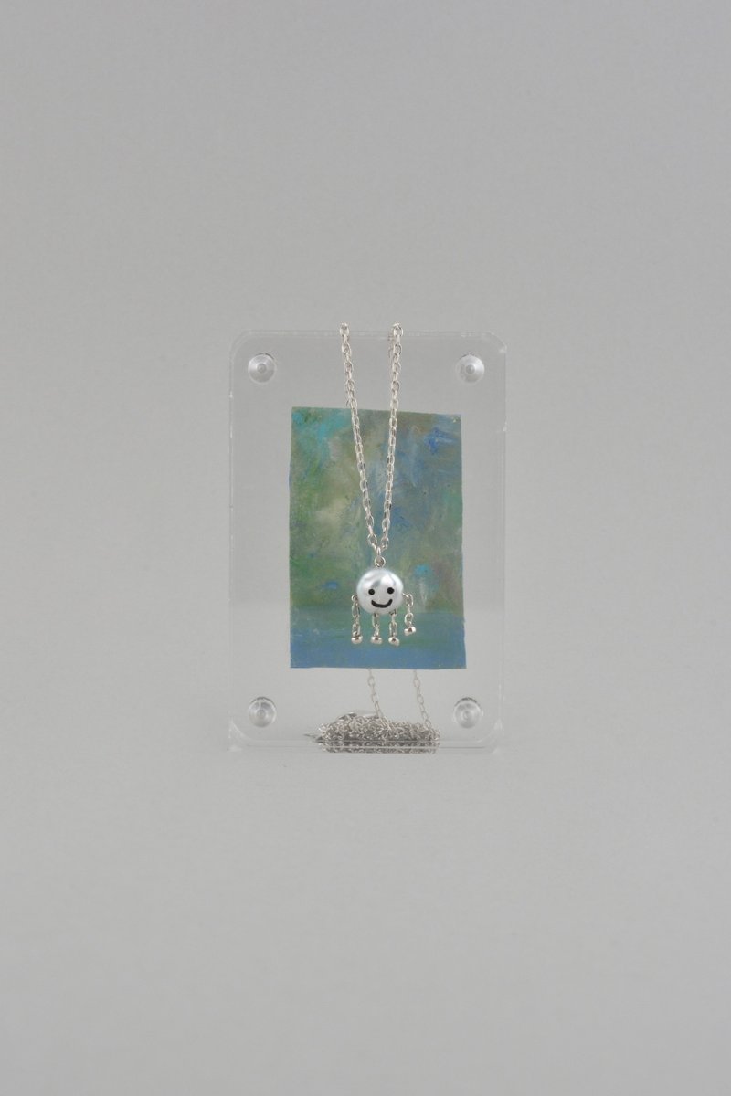 珍珠小宠物项链 - 项链 - 银 银色