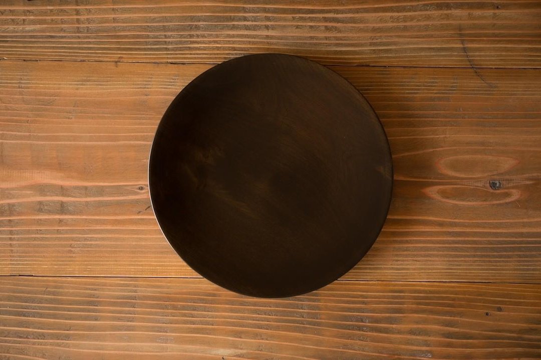[Last one point as long as the stock] wiping lacquer wooden plate horse chestnut (chestnut) black 18cm - 浅碟/小碟子 - 木头 黑色