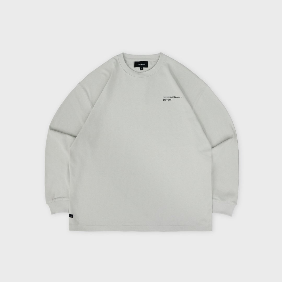 DYCTEAM - 落肩重磅标语长TEE (gray) - 男装上衣/T 恤 - 其他材质 灰色