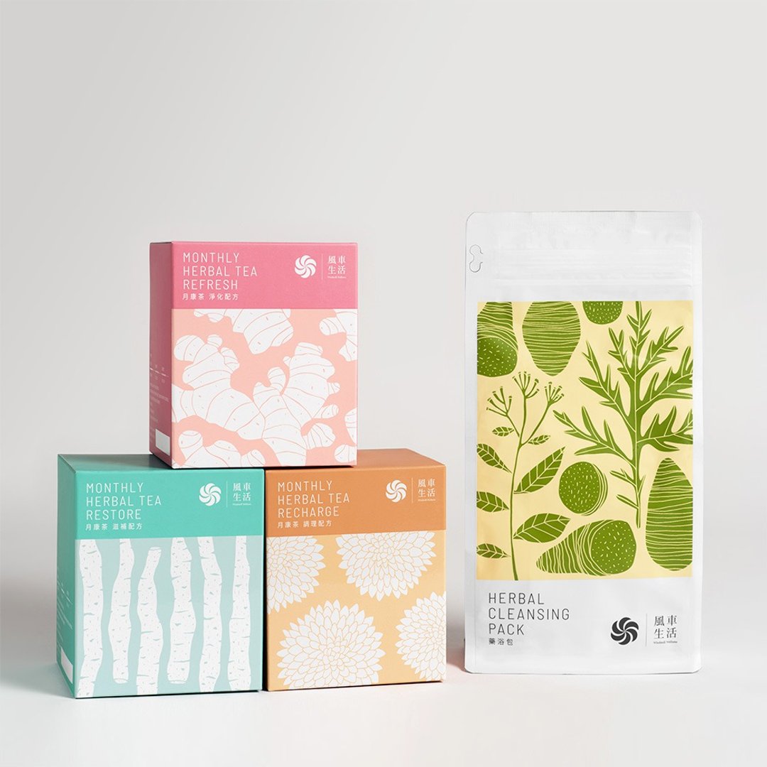 【完美保养组】3个月备孕计划 - 月康三阶段调理茶组+药浴包 - 茶 - 其他材质 咖啡色