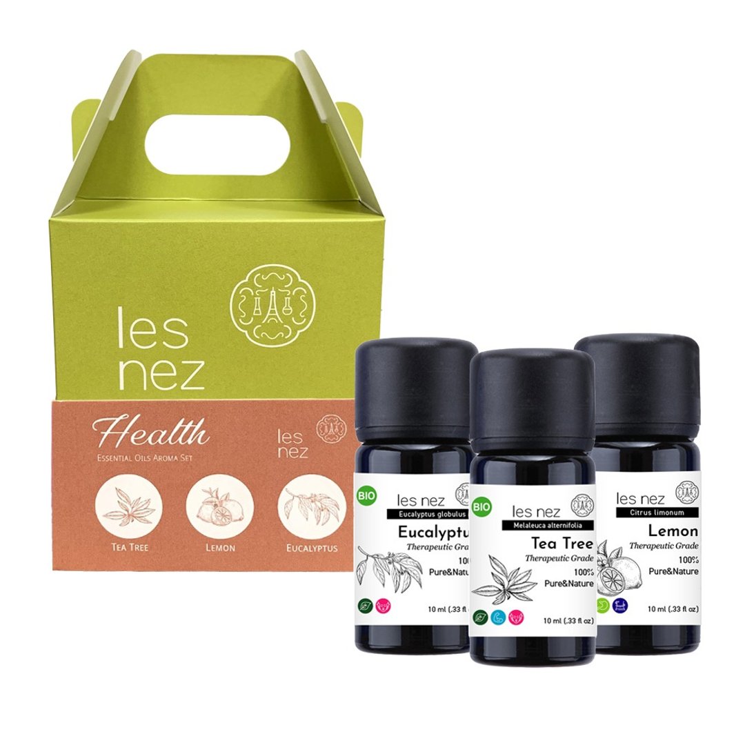 【Les nez 香鼻子】Health 强御净化 精油礼盒(赠榉木香氛柱) - 香薰/精油/线香 - 精油 黑色