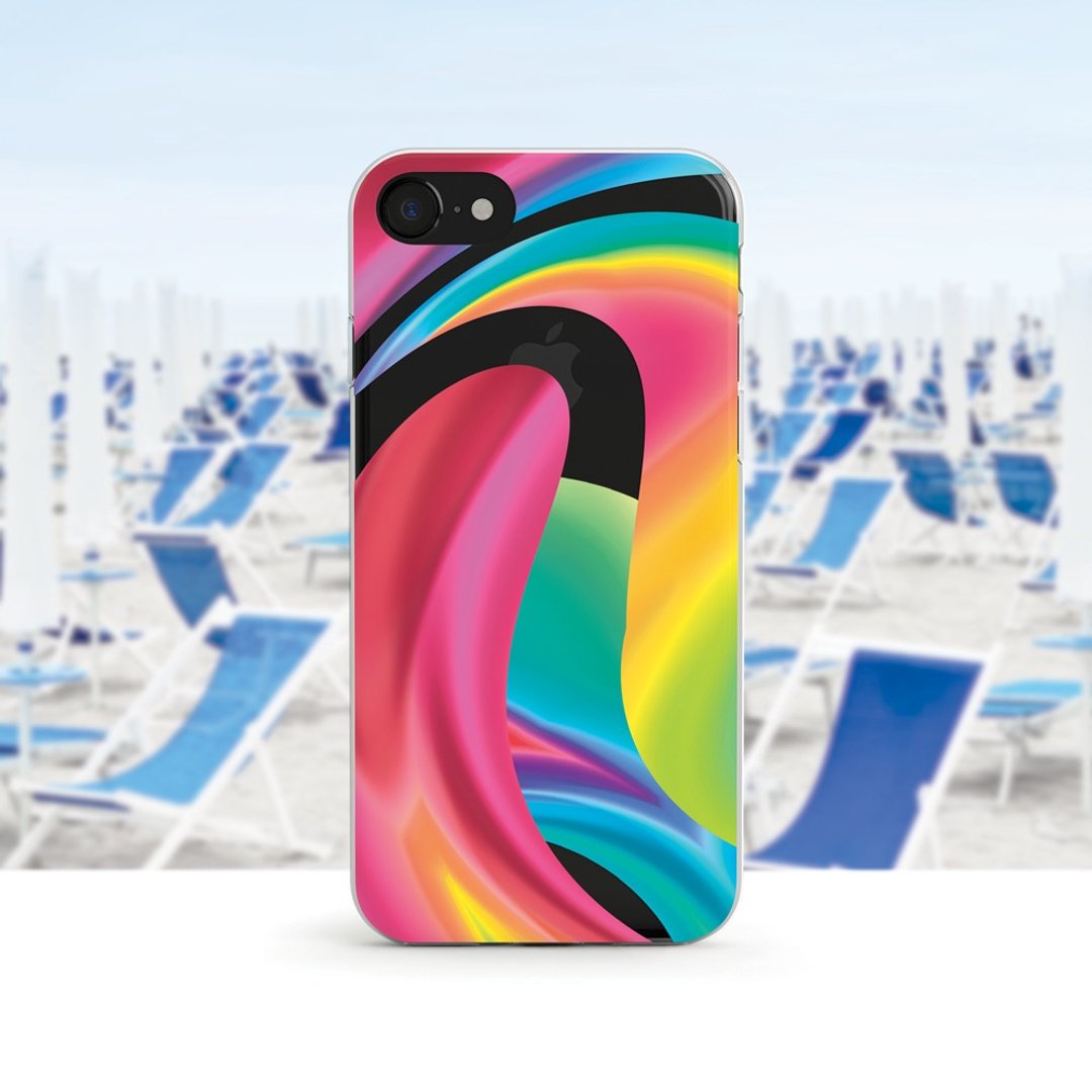 扭纹彩虹- 防摔透明软壳-  iPhone 14, 13 至 iPhoneSE, Samsung - 手机壳/手机套 - 塑料 多色