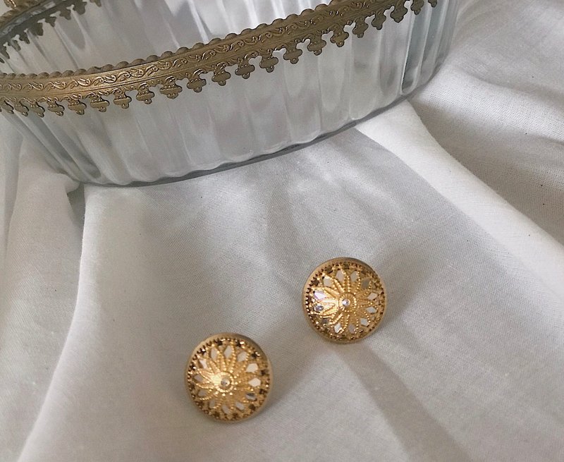 像星光的宝石 - 耳环/耳夹 - 其他金属 金色