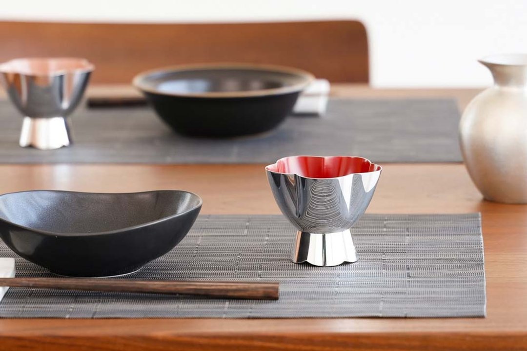 东京银器 森银器制作所 纯银 玉杯 一枝梅 传统工艺品 金属 杯子 - 酒杯/酒器 - 其他金属 银色