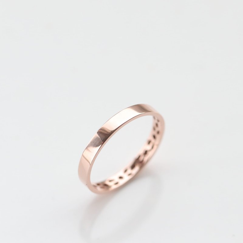 14K 方形亮面戒指 (厚实款)洗澡免摘  流汗碰水不褪色 - 戒指 - 贵金属 金色