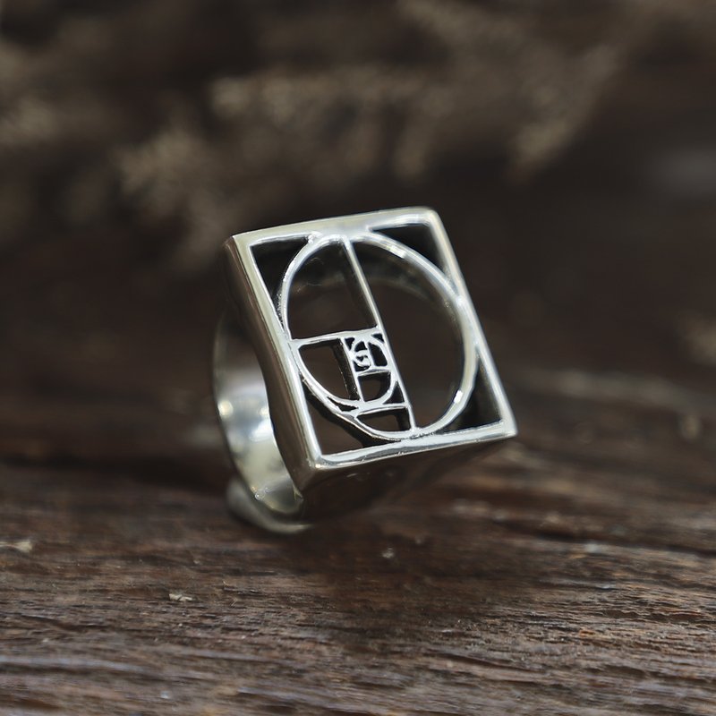 几何戒指男士纯银三角形 - 戒指 - 其他金属 银色