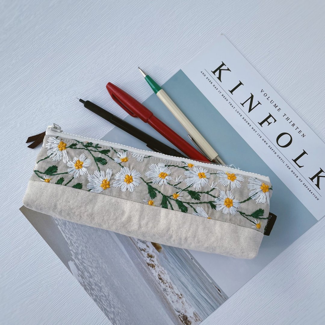 小雏菊系列(手作铅笔袋)/笔袋/铅笔袋/文具 - 铅笔盒/笔袋 - 棉．麻 多色