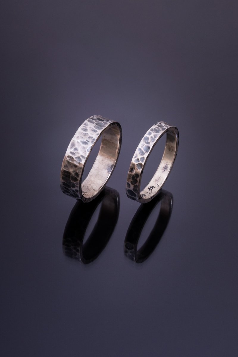 - 痕迹I - 对戒 / 戒指 Ring - 对戒 - 纯银 银色