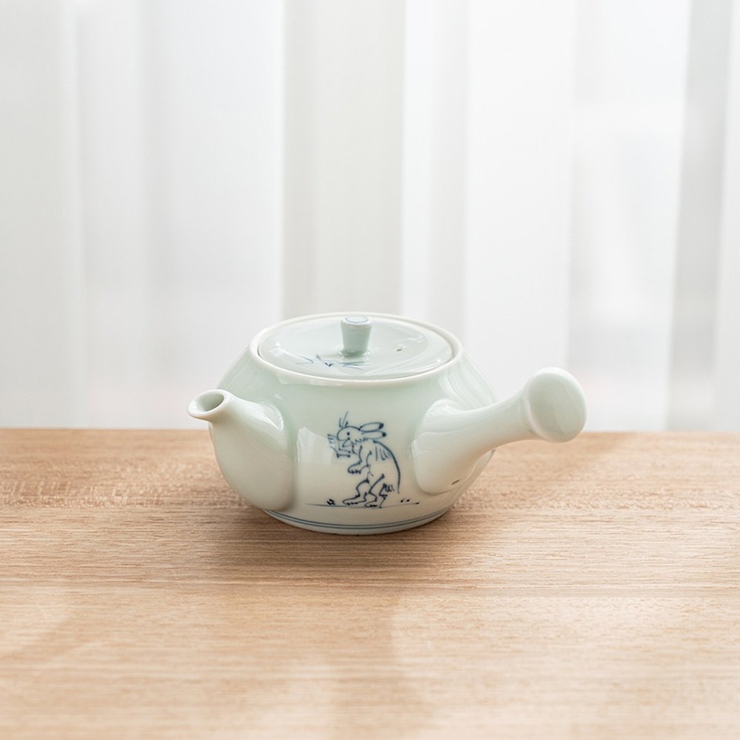 高山寺鸟兽戏 急须壶 /洸琳窑/茶壶 - 茶具/茶杯 - 瓷 白色
