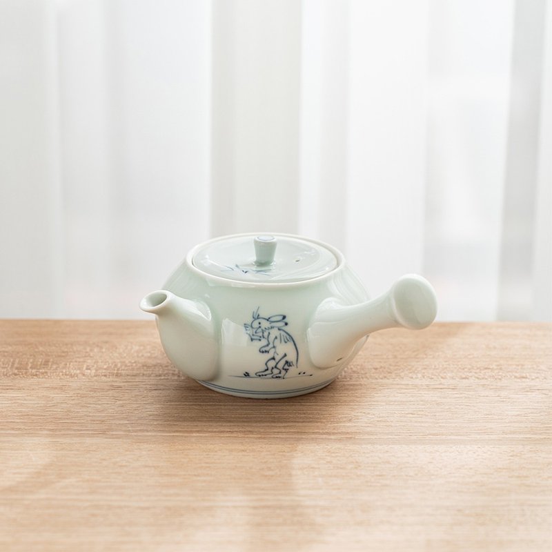 高山寺鸟兽戏 急须壶 /洸琳窑/茶壶 - 茶具/茶杯 - 瓷 白色