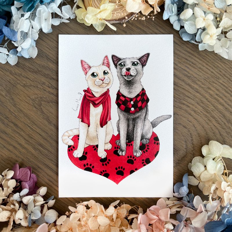 【猫疯子】明信片(148) - 卡片/明信片 - 纸 多色