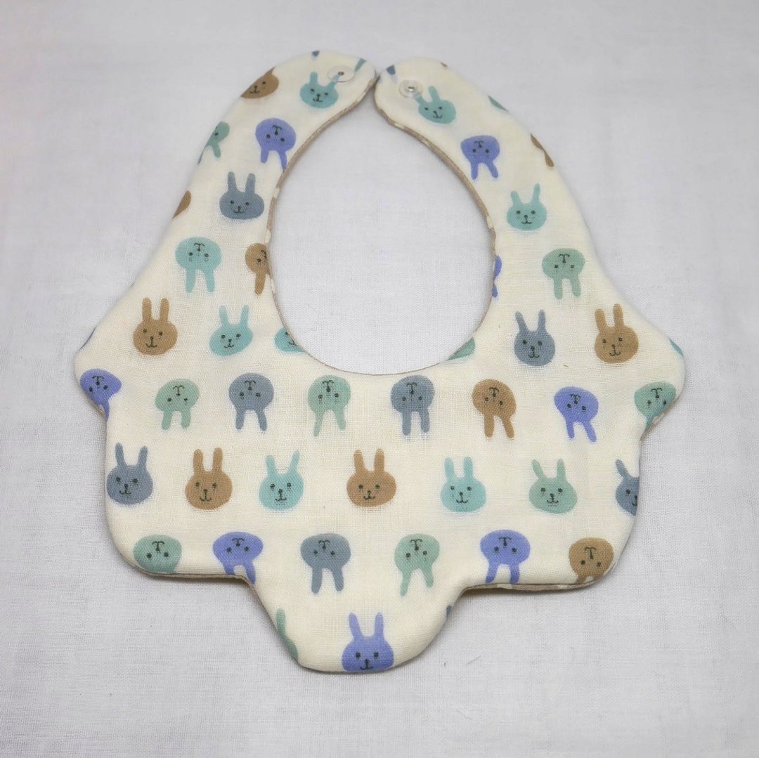 Japanese Handmade 8-layer-gauze Baby Bib - 围嘴/口水巾 - 棉 蓝色