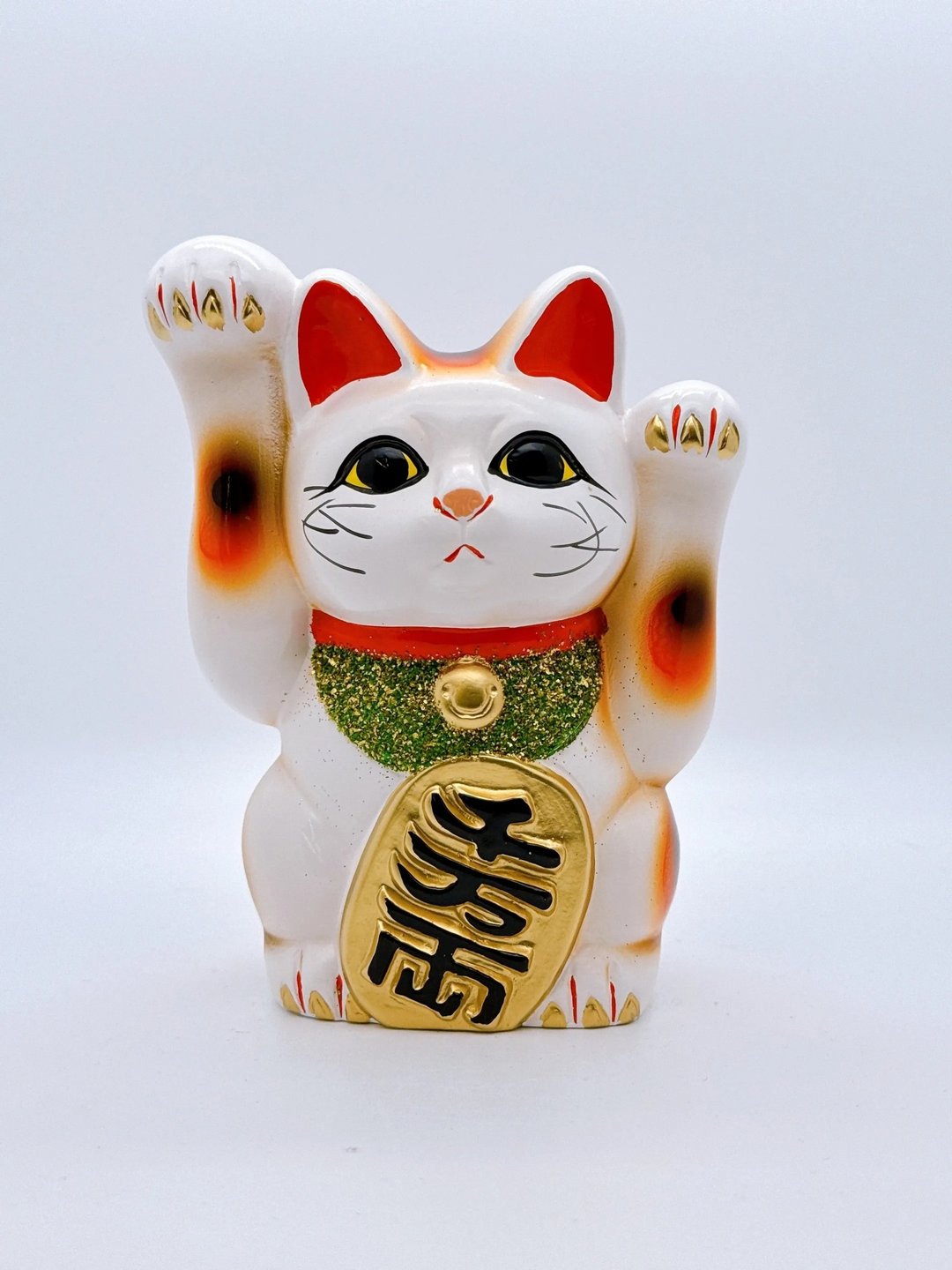 【常滑双招】日本常滑烧两手福招财猫 - 摆饰 - 瓷 白色