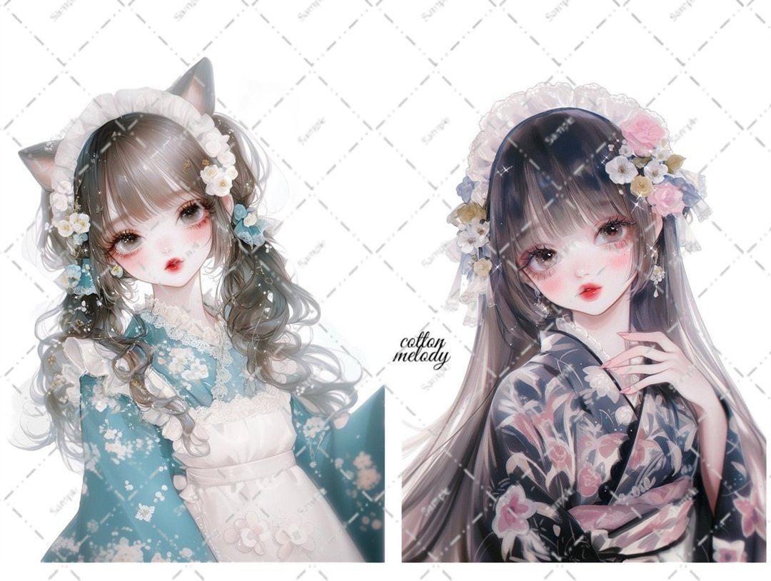 original sticker no.5650 人物贴纸 原创贴纸 人物贴纸 女孩贴纸 原创人物贴纸 - 贴纸 - 纸 