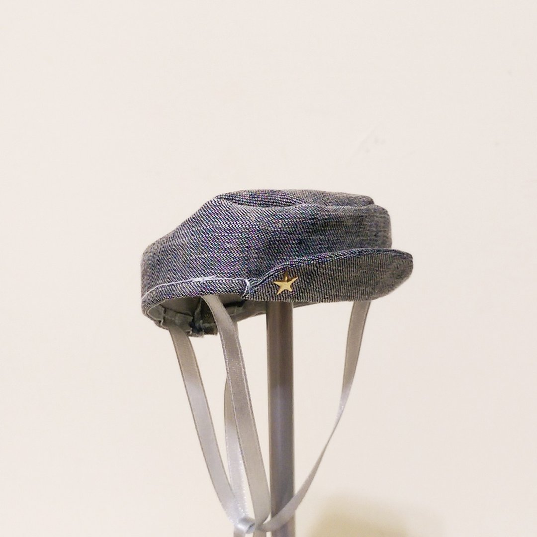Ella Wang Design Hat 宠物 帽 鸭舌帽 猫 狗 牛仔 丹宁 - 衣/帽 - 棉 蓝色