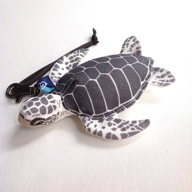 设计款OR151 - 【纯棉帆布】榄蠵龟造型小吊饰 - 吊饰 - 棉．麻 灰色