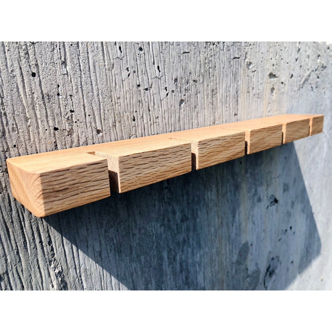 钥匙圈壁挂架 白橡木 - 收纳用品 - 木头 咖啡色
