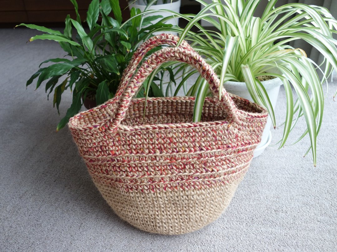 yuoworks / jute marche bag / red line - 手提包/手提袋 - 棉．麻 红色