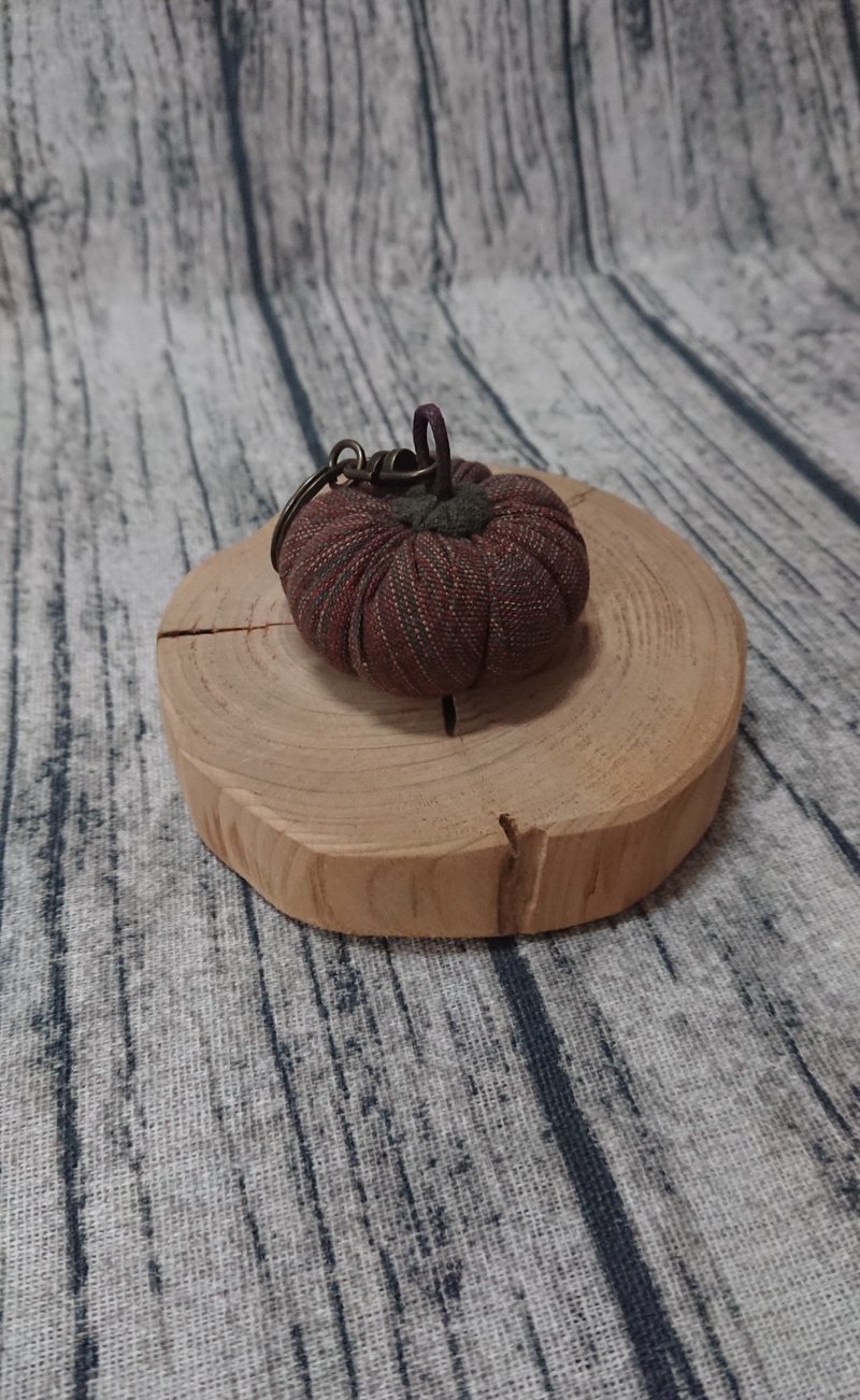 南瓜钥匙圈 - 钥匙链/钥匙包 - 棉．麻 橘色