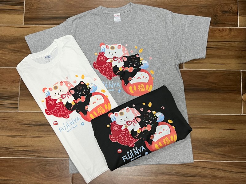 招福招财 猫 T-Shirts - 中性连帽卫衣/T 恤 - 棉．麻 
