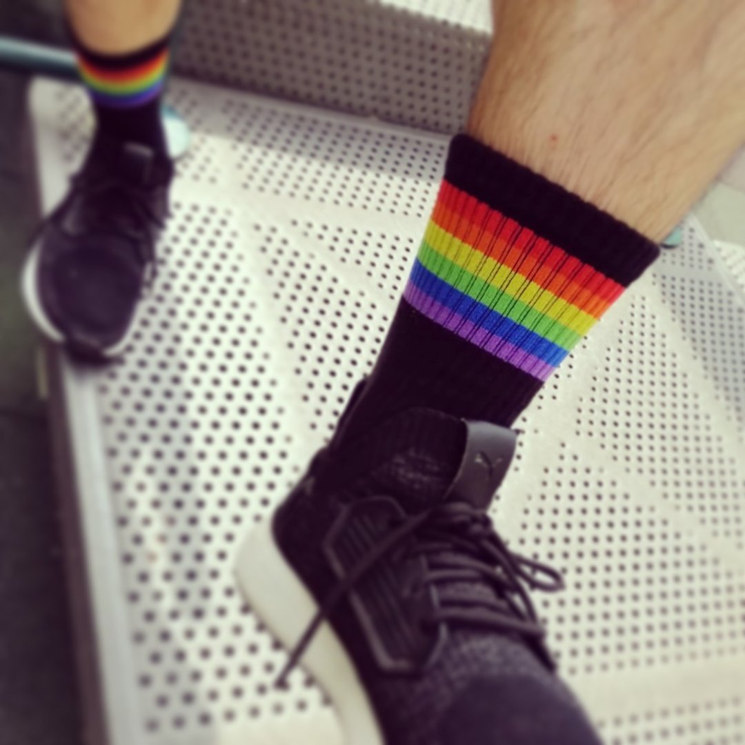 六色彩虹棉质毛巾长袜 LGBTQ+ - 袜子 - 棉 多色