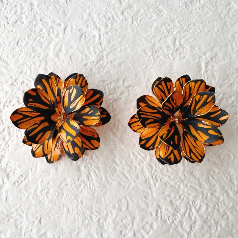 以花朵为灵感的金属丝配件 - 耳环/耳夹 - 其他金属 