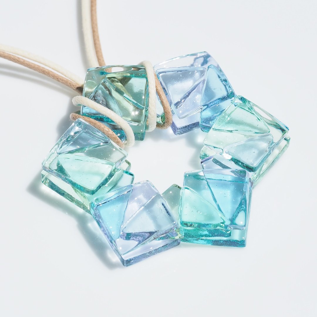 [Special] Crystal Glass (Crystal [Mai]) Necklace [Made-to-Order] - 项链 - 玻璃 蓝色