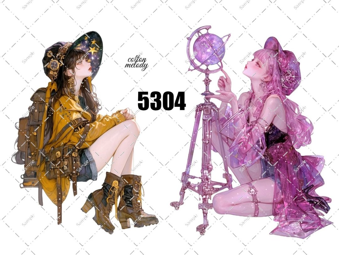 original sticker no.5304 人物贴纸 原创贴纸 原创人物贴纸 装饰贴纸 cotton melody - 贴纸 - 纸 